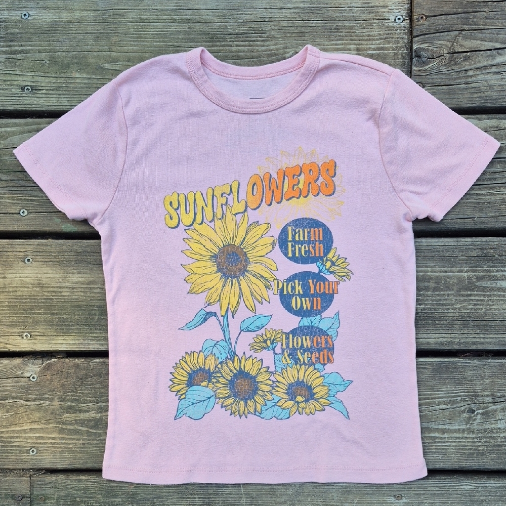 Mighty Fine Pink Sunflower Graphic Tee